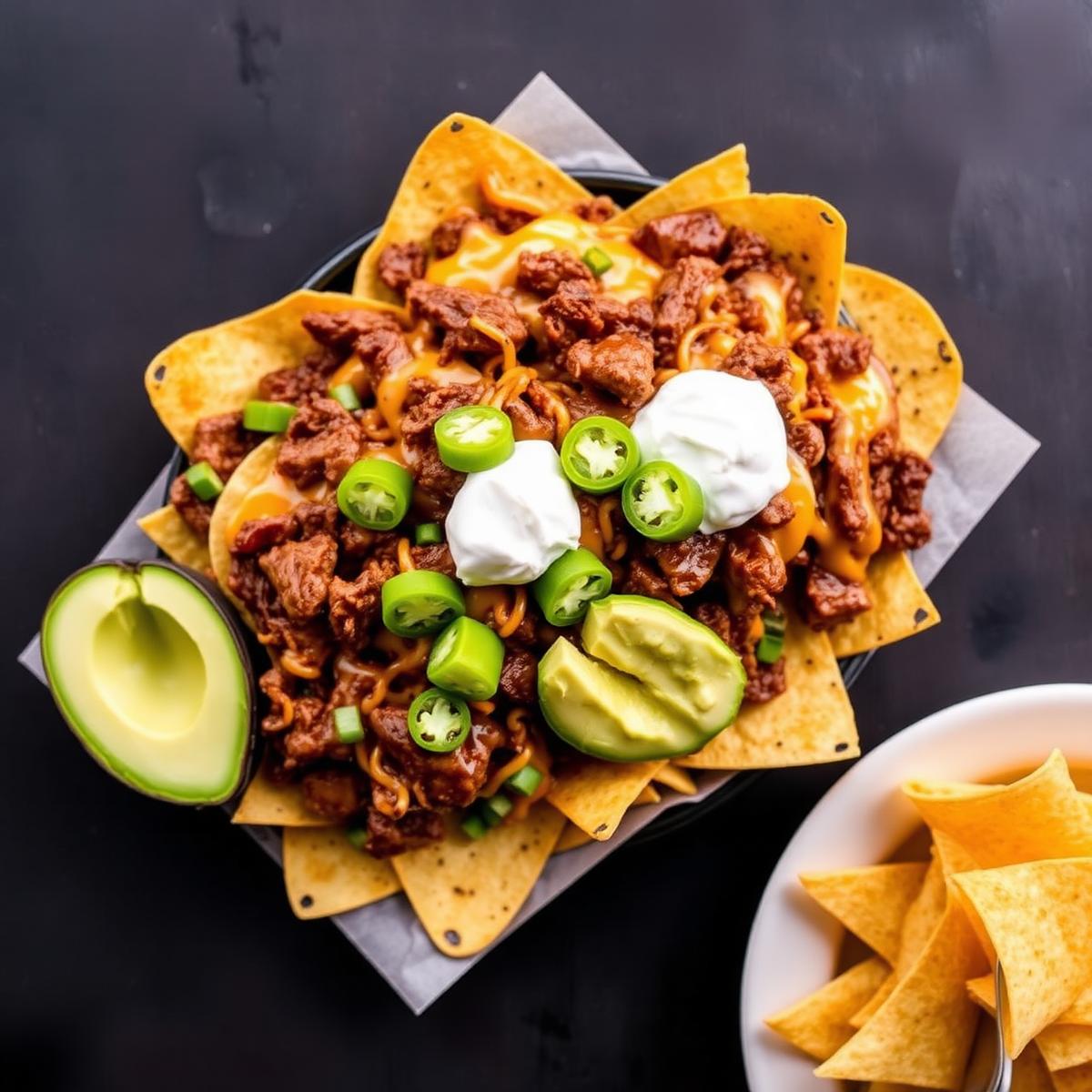 Loaded steak nachos